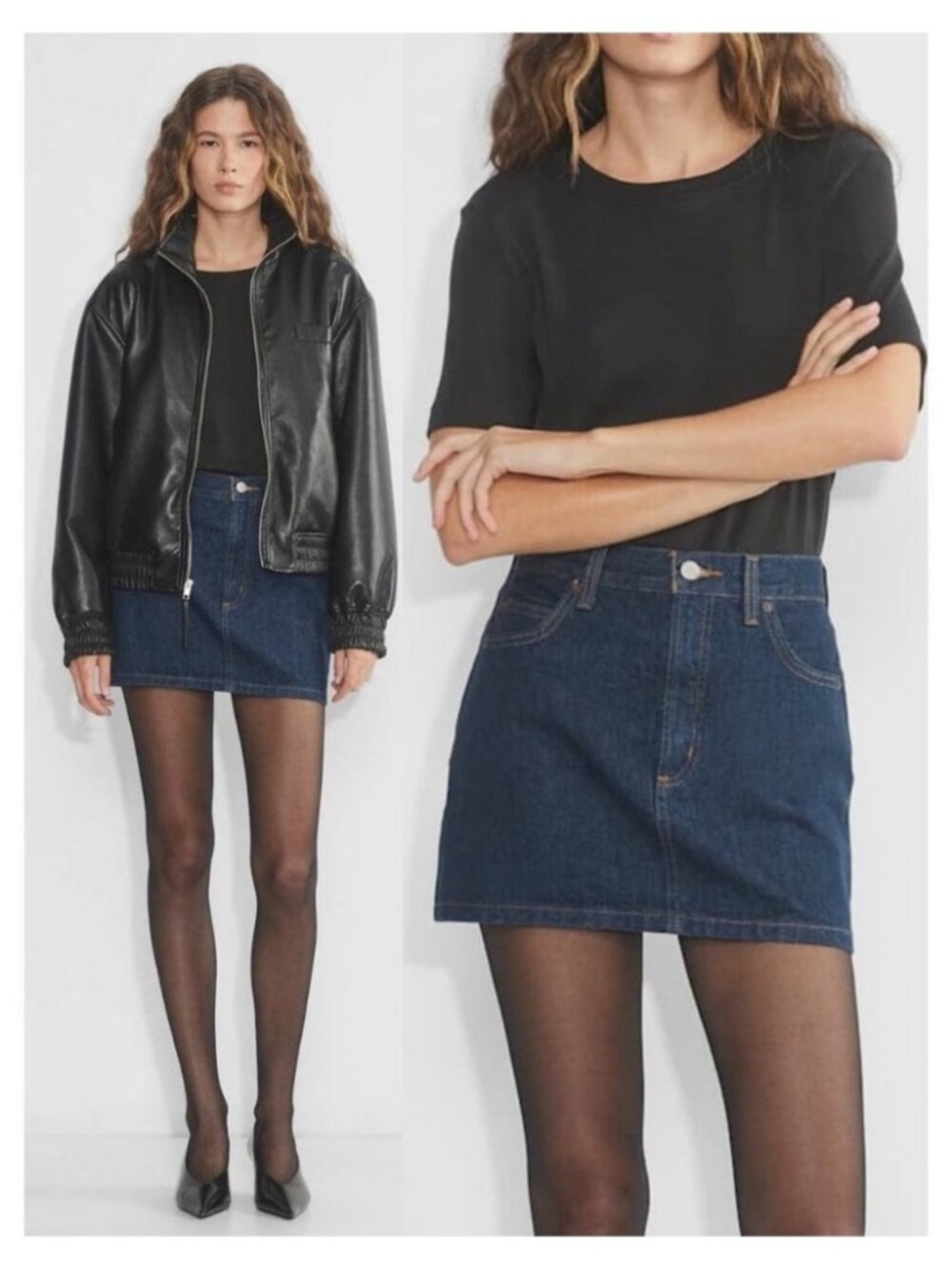 DENIM FORUM Aritzia The '90s Ricci Denim Skirt Size 26 Midnight Bleu